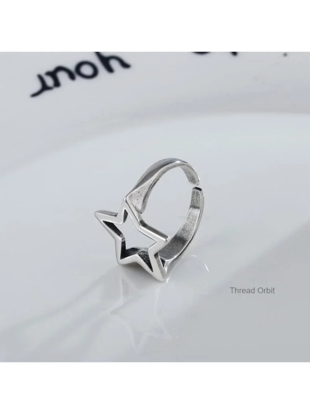 Y2K Hollow Star Band Statement Ring Punk Aesthetic Stainless Steel Chunky
